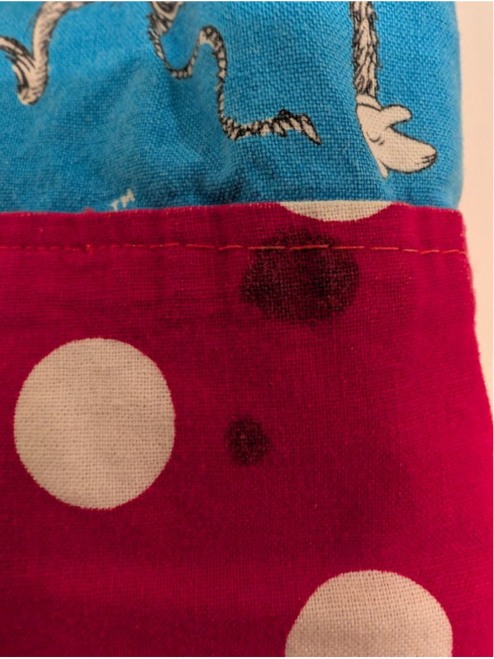Dr Seuss The Cat in the Hat Dress Girls Size 3T 4T Blue Pink Polka Dot Bows - Picture 6 of 8